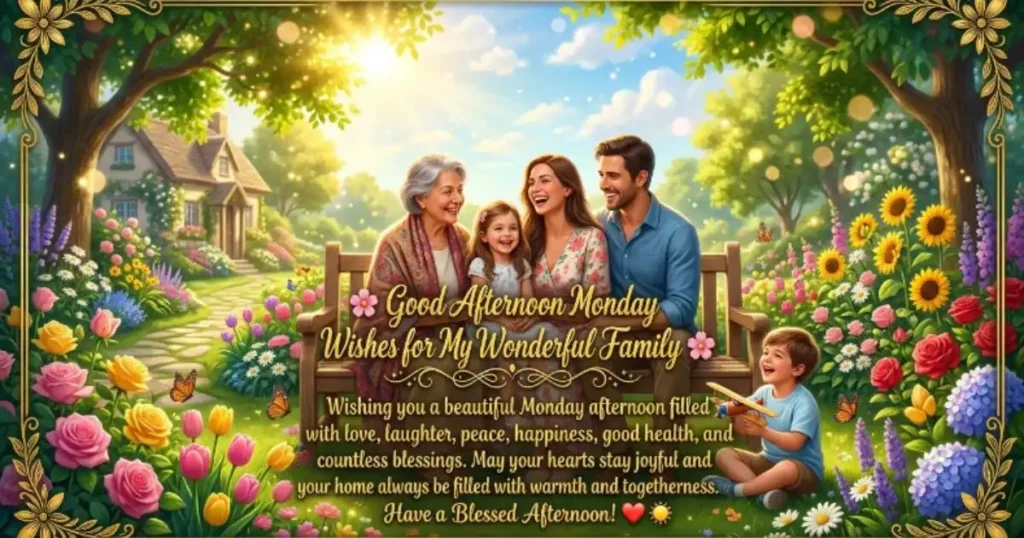 Good Afternoon Monday Wishes for Family