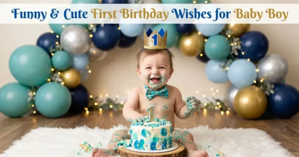 Funny & Cute First Birthday Wishes for Baby Boy